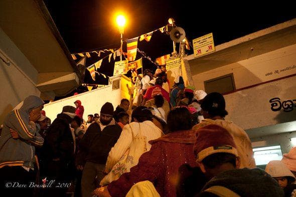 Pilgrims travelling along the Adam's Peak route