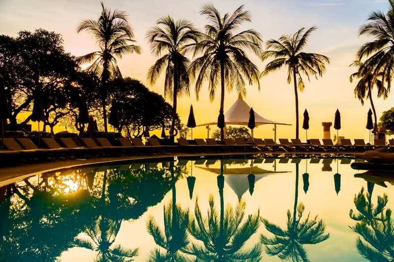 Tropical resort and gardens in Bentota