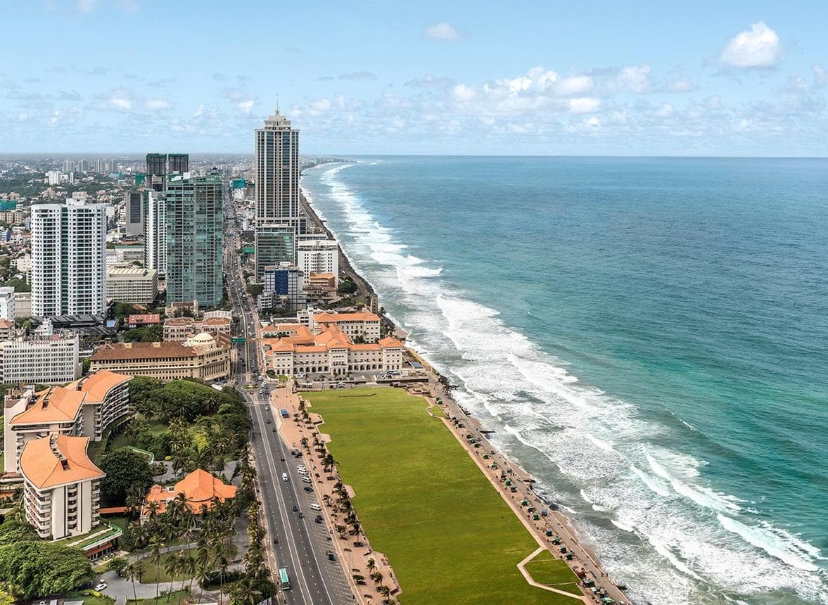 Galle Face and Colombo's Indian Ocean coastline
