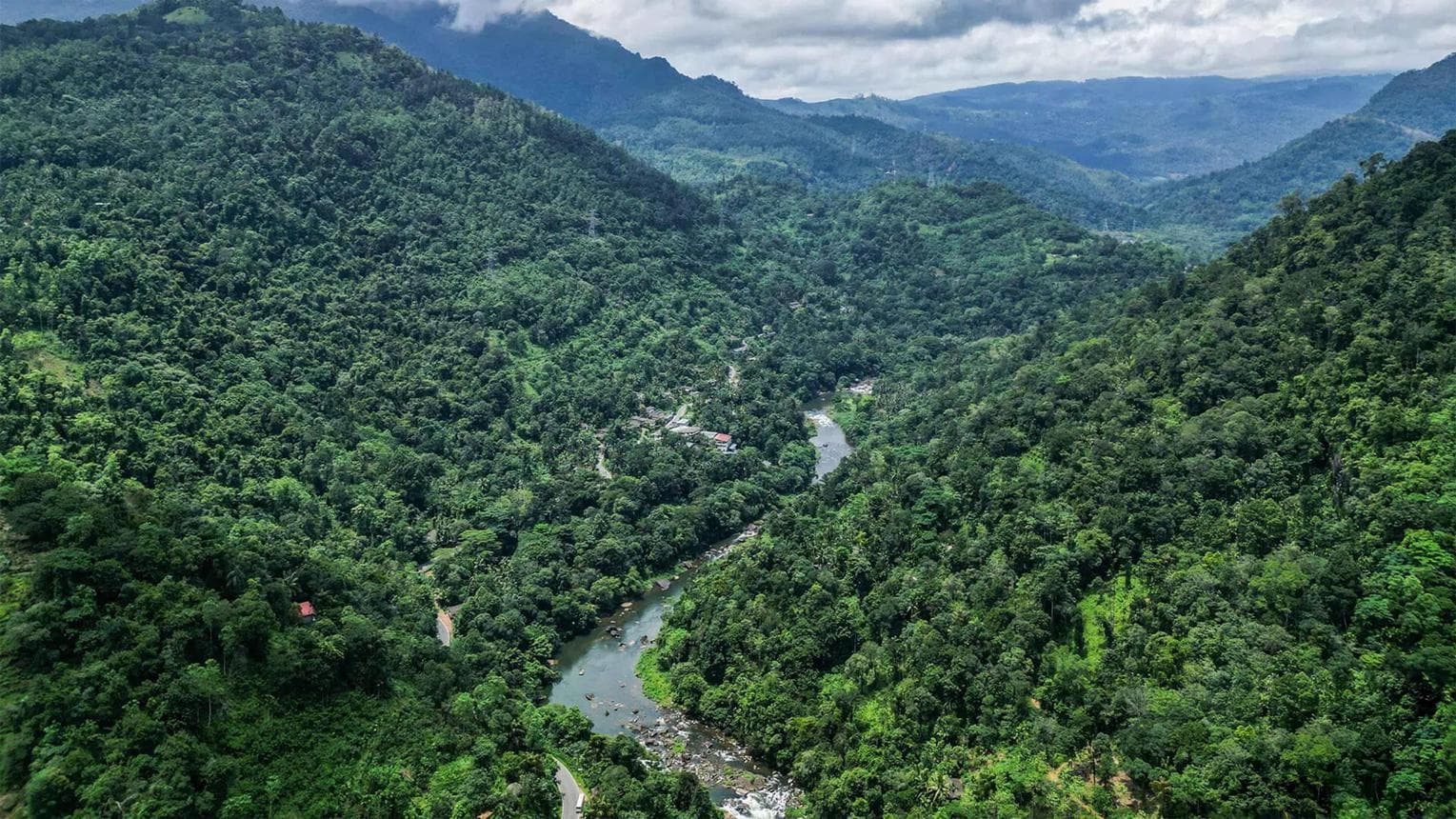Kitulgala river and rainforest adventure landscape in Sri Lanka