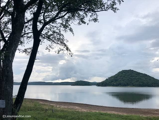 Minneriya Tank and surrounding landscape in Sri Lanka