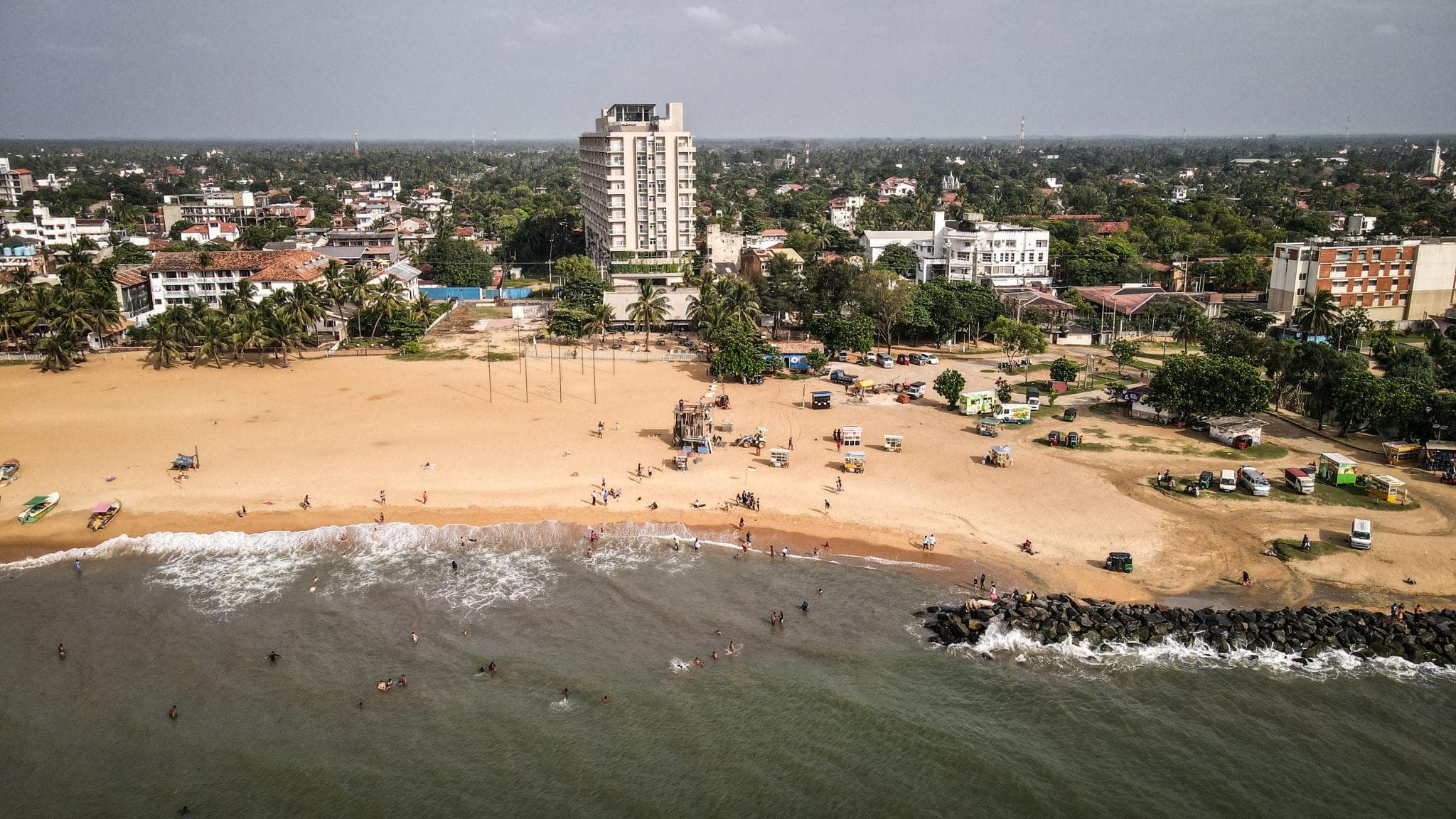 Fishing boats on Negombo Lagoon in Sri Lanka