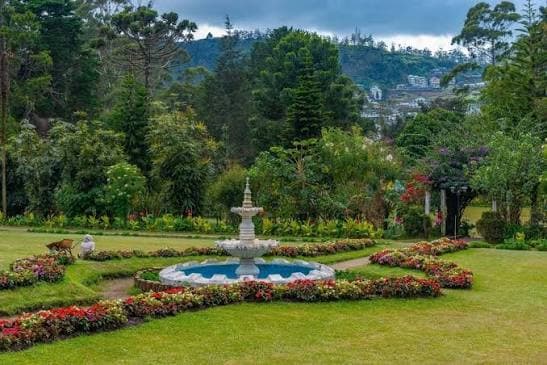Beautiful landscaped gardens in Nuwara Eliya