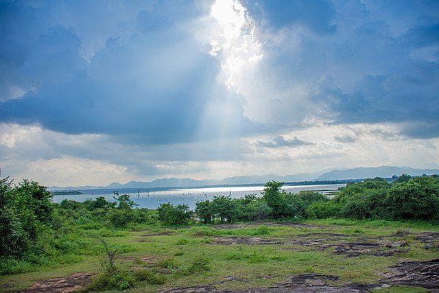 Open landscape of Udawalawe in Sri Lanka