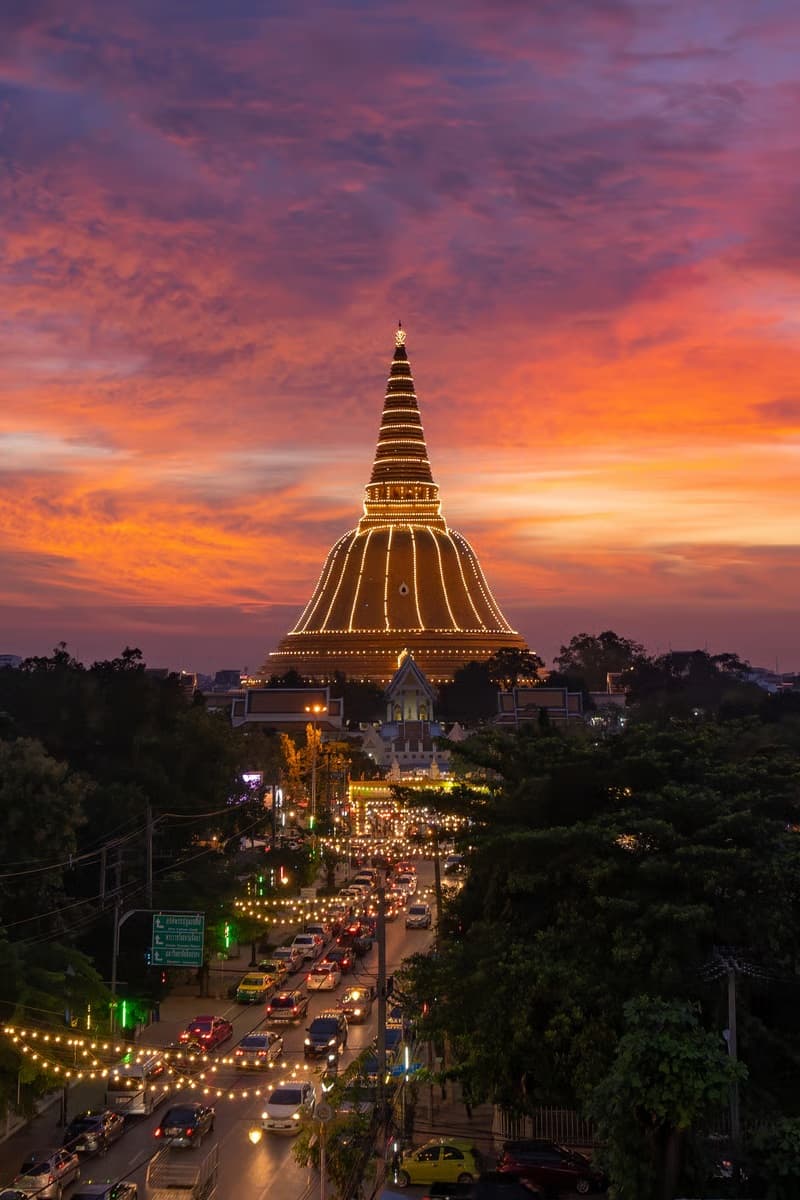Japanese Peace Pagoda near Unawatuna and Rumassala